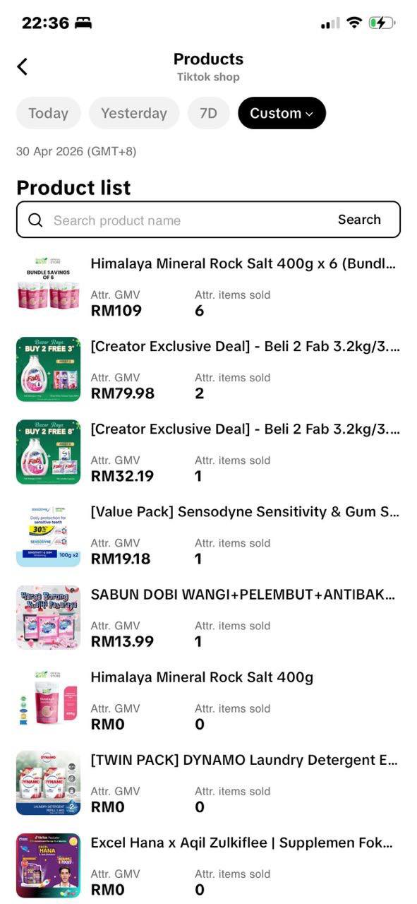 Screenshot hasil customer produk terjual