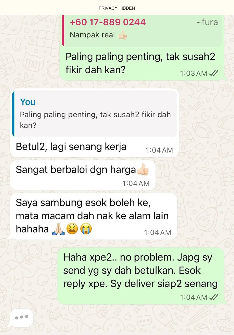 Customer kata sekali bayar dan jimat masa